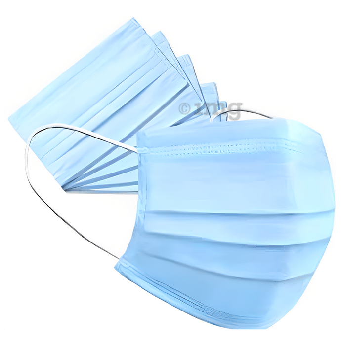 Mycure 3 Ply Non-Woven Disposable Face Mask Blue