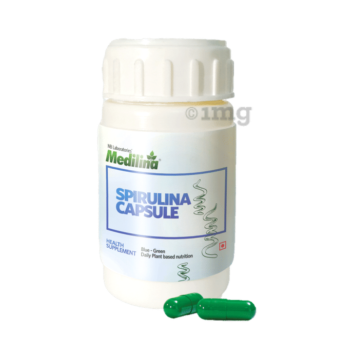 Medilina Spirulina Capsule Buy bottle of 120 capsules at best price in India 1mg