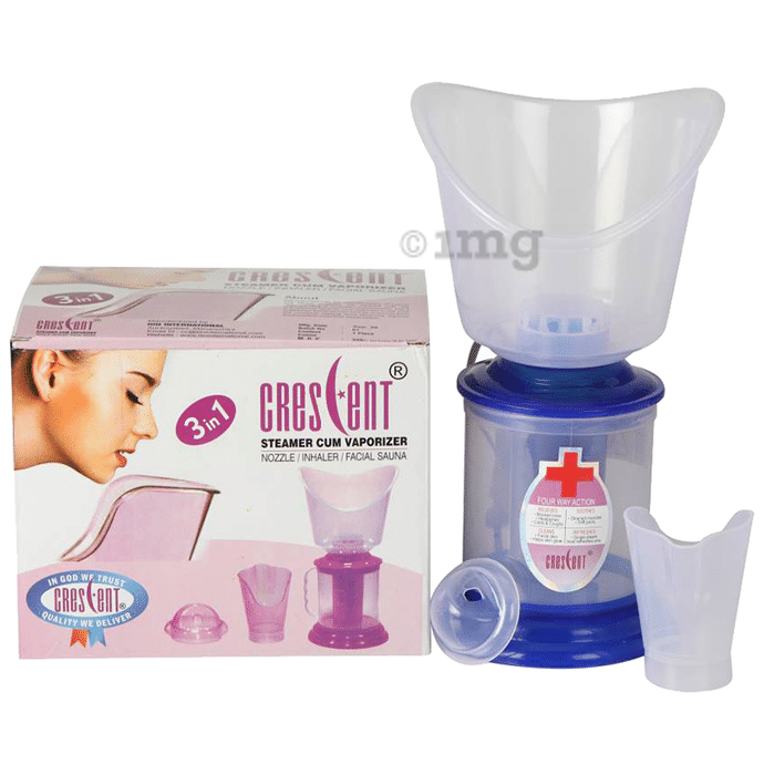 Crescent 3 IN 1 Facial Steamer with 3 attachment( Face, Nose and Inhalation ) Blue