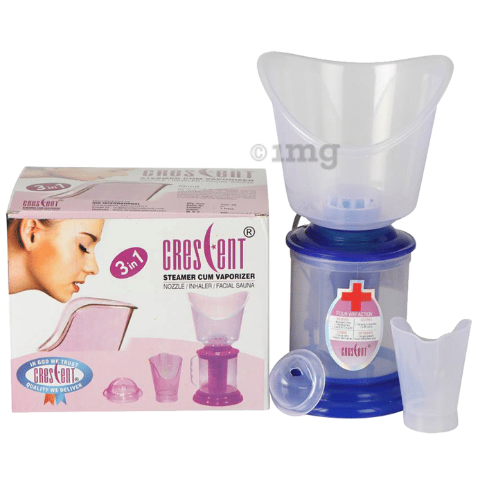 Crescent 3 IN 1 Facial Steamer with 3 attachment( Face, Nose and Inhalation ) Blue