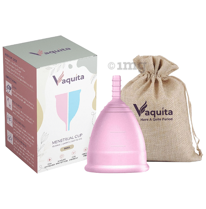 Vaquita Menstrual Cup with Jute Pouch Small Pink