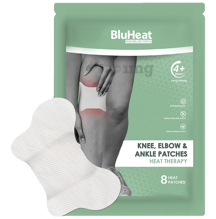 BluHeat Knee, Elbow &  Ankle Heat Patch for Pain Relief Patches, Heat Therapy, Safe & Natural