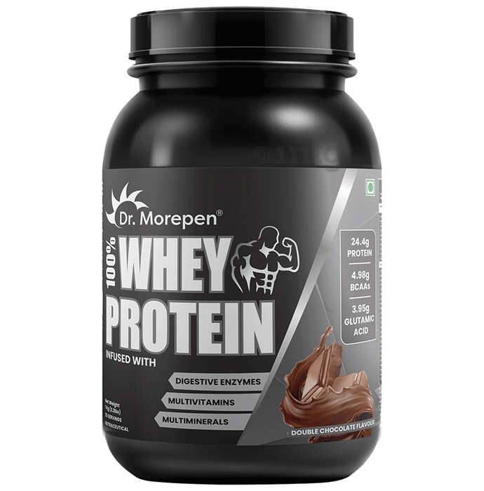 Dr. Morepen 100% Whey Protein Powder Infused With Vitamins & Minerals Double Chocolate