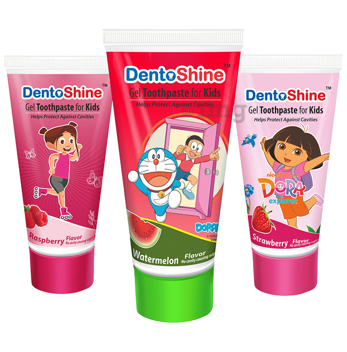 Gel Toothpaste for Kids (Strawberry Flavor, Watermelon Flavor & Raspberry Flavor)