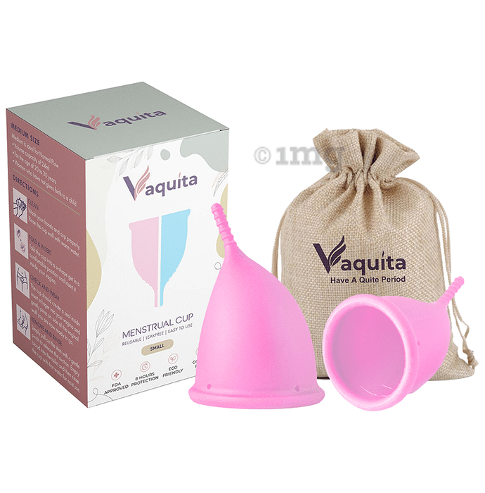 Vaquita Ergonomic Design Menstrual Cup with Jute Pouch Small Pink