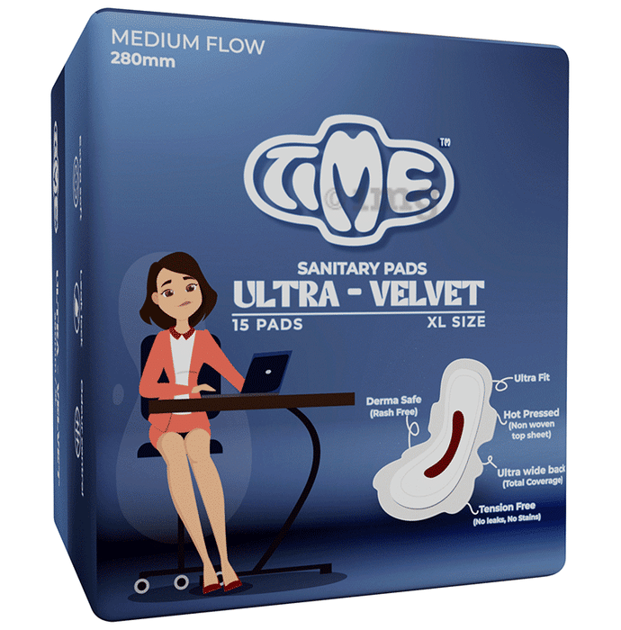 Time Ultra Velvet Sanitary Pads XL