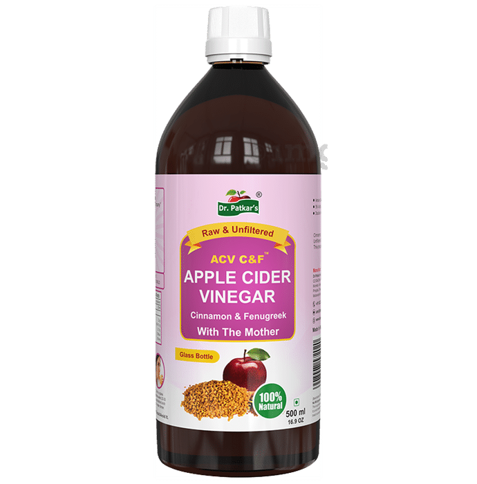 Dr. Patkar's Apple Cider Vinegar with Cinnamon, Fenugreek & The Mother | Raw & Filtered for Sugar & Diabetes Control