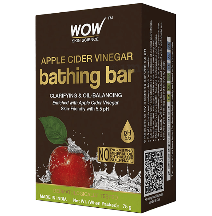 WOW Skin Science Apple Cider Vinegar Bathing Bar (75gm Each)