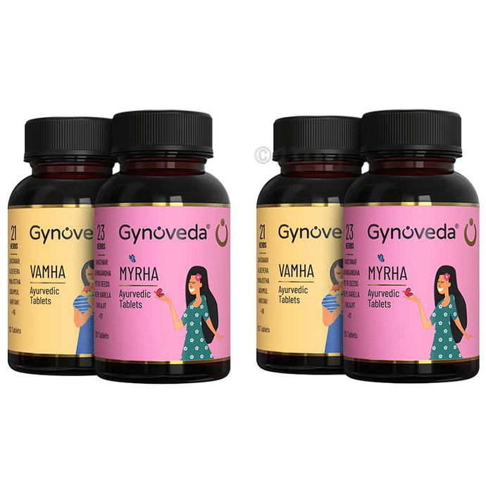 Gynoveda PCOS Myrha Ayurvedic Tablet & Vamha Ayurvedic Tablet (120 Each)