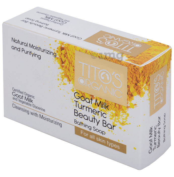 Tito's Organic Goat Milk Turmeric Beauty Bar Soap: Buy box of 100.0 gm Soap  at best price in India