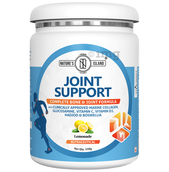 Nature's Island Collagen Ultimate Bone Joint Formula | With Vitamin D3 & Glucosamine | Flavour Lemonade