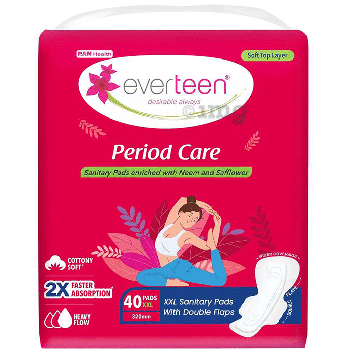 Everteen Period Care Sanitary Pads with Neem & Safflower | Cottony Soft XXL