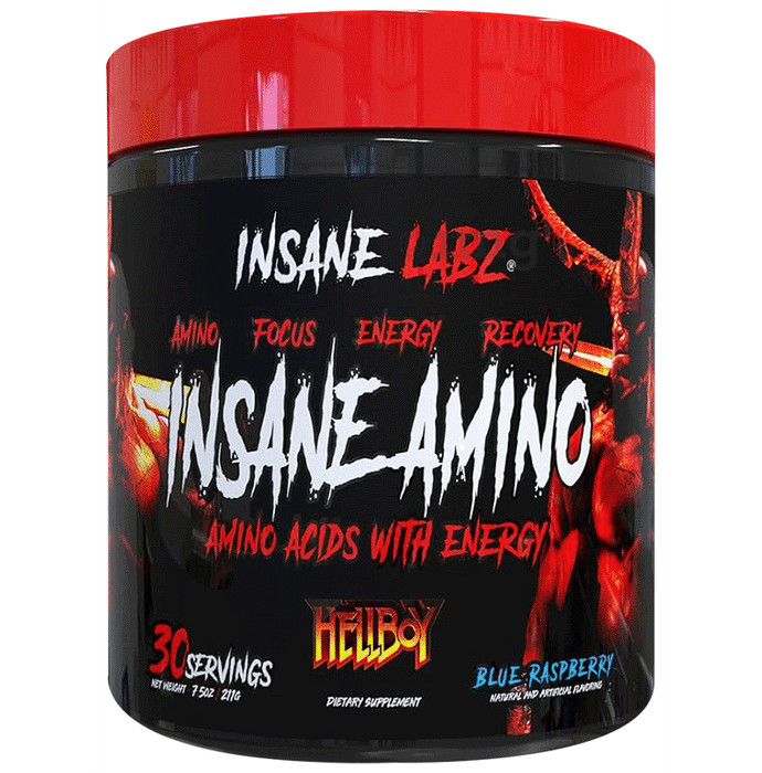 Insane Labz Insane Amino Acids with Energy Hellboy Powder Blue Raspberry