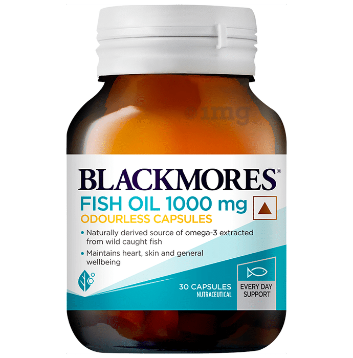 Blackmores Odourless Fish Oil 1000mg Capsule for Healthy Heart, Mind, Body & Eyes Capsule