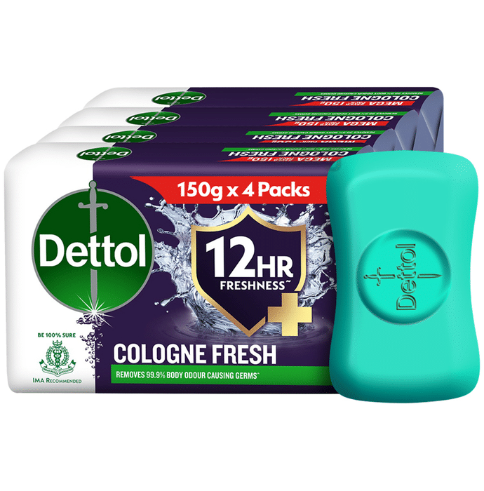Dettol Mega Saver Pack of  Cologne Fresh Bathing Soap Bar with 100% Better Odour Protection (150gm Each)