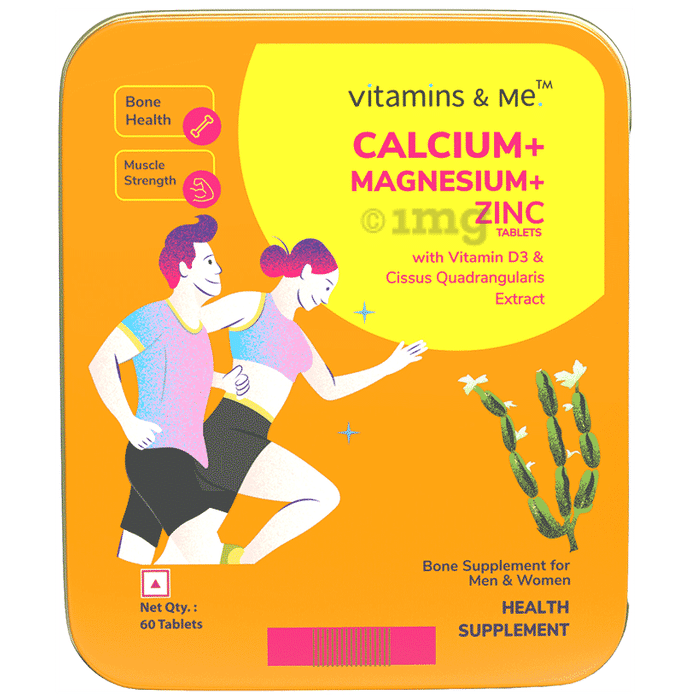 Vitamins & Me Calcium + Magnesium + Zinc Tablet with Vitamin D3 & Cissus Quadrangularis Extract