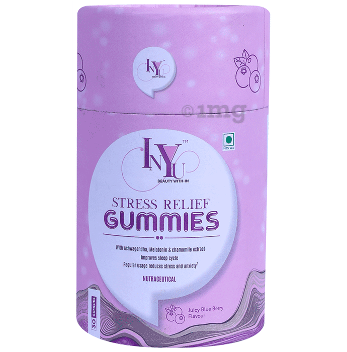 INYU Beauty With-In Stress Relief Gummies Juicy Blue Berry