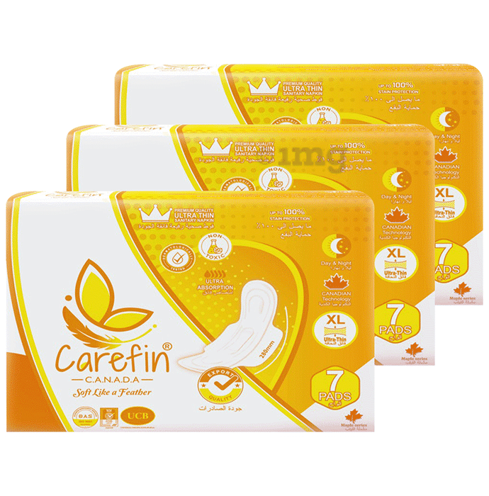 Carefin Ultra Thin Sanitary Napkins 280 mm (7 Each) XL