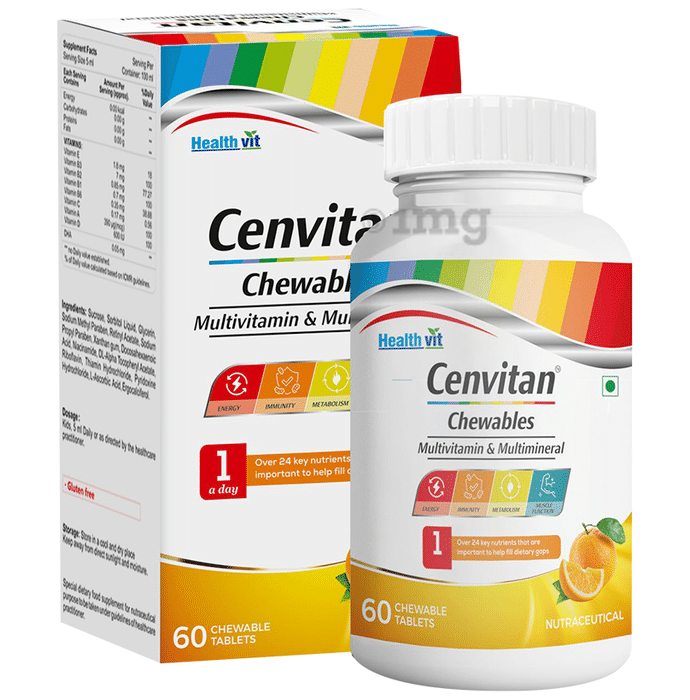 HealthVit Cenvitan Multivitamin & Multimineral Chewable Tablet Orange