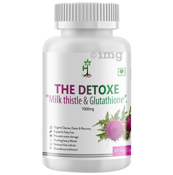 Humming Herbs The Detox "Milk Thistle & Glutathione" Veg Capsule 1000mg for Detoxification, Recovery, Fatty Liver & Antioxidant Support