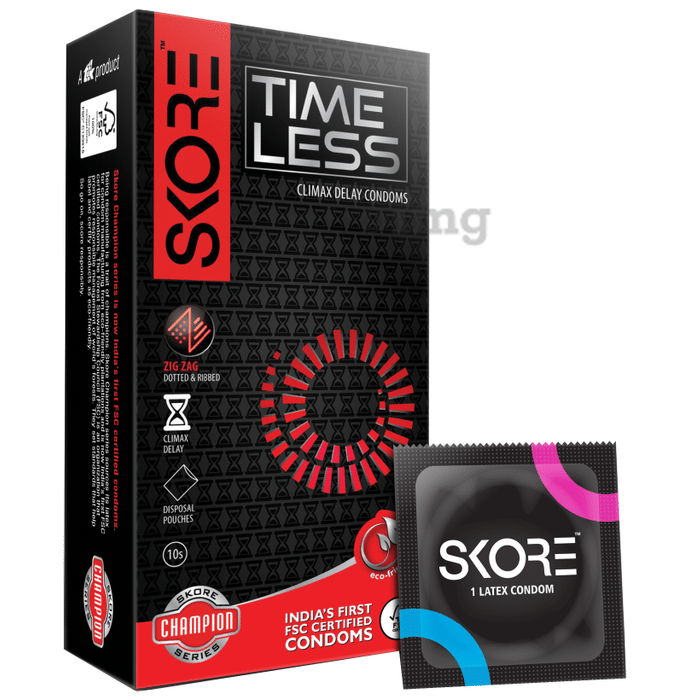 Skore Timeless Climax Delay | Dotted & Ribbed Condom