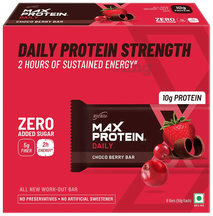 RiteBite Max Protein Daily 10 gm Protein Bar Choco Berry