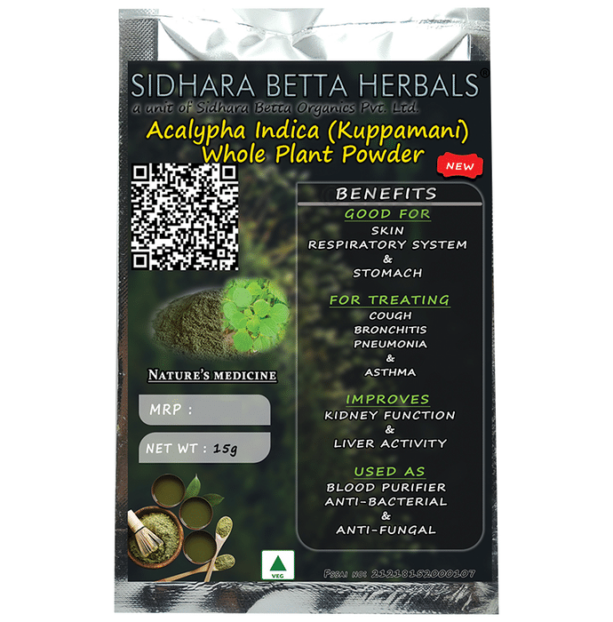 Sidhara Betta Herbals Acalypha Indica (Kuppamani)  Whole Plant Powder