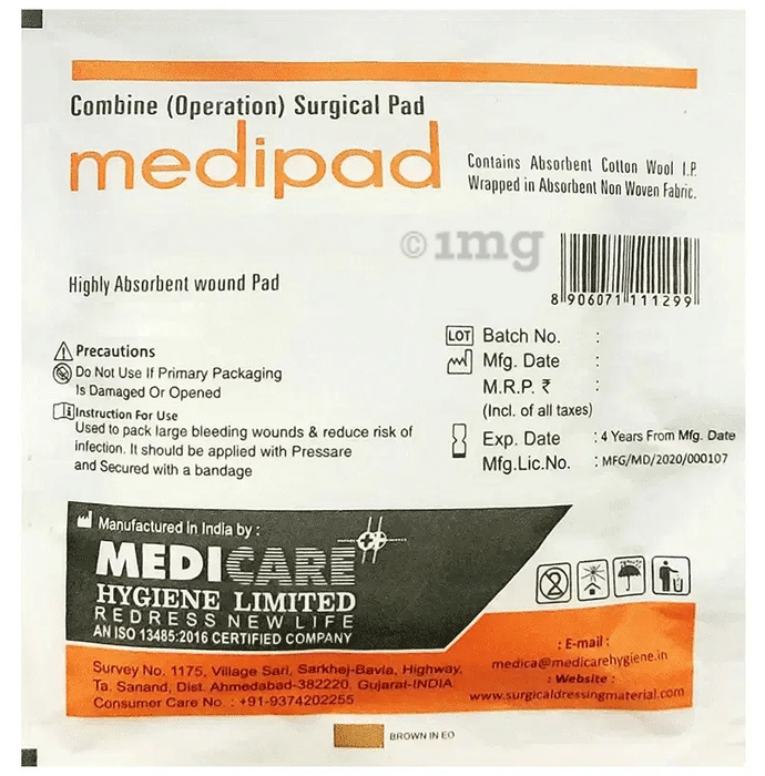 Medica Medipad Combine (Operation) Surgical Pad Sterile R 10cm x 10cm
