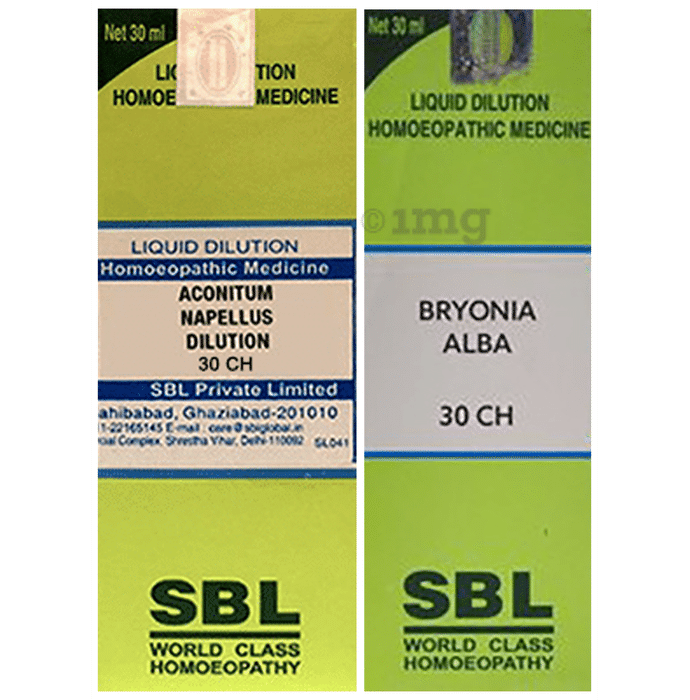 Combo Pack of SBL Bryonia Alba Dilution 30 CH & SBL Aconitum Napellus Dilution 30 CH (30ml Each)