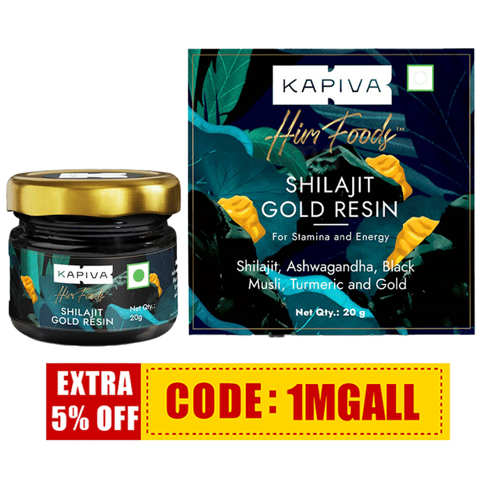 Kapiva Shilajit Gold Resin with Ashwagandha, Black Musli & Gokshura | For Stamina & Energy