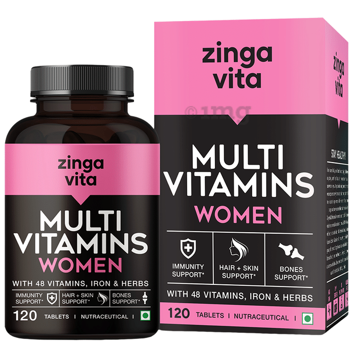 Zingavita Multivitamin for Women with Iron | For Immunity, Hair, Skin & Bones |
