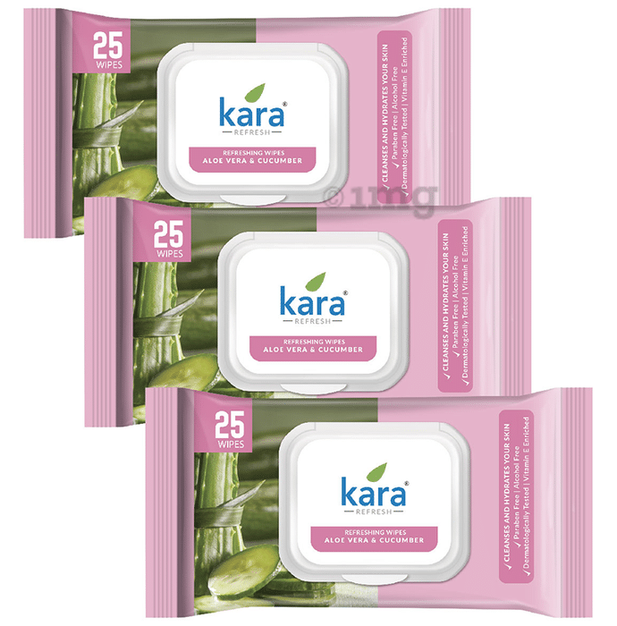 Kara Refreshing Wipes (25 Each) Aloe Vera & Cucumber