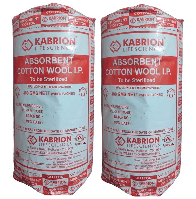 Agarwals Kab Jayer Absorbent Surgical Cotton Wool IP (400gm Each)