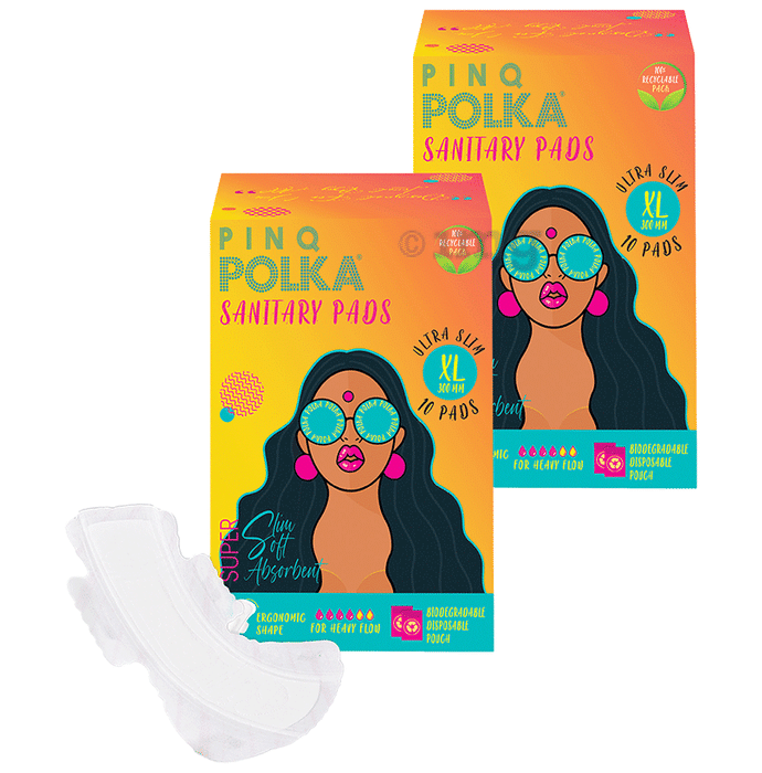 PINQ Polka Sanitary Pads (10 Each) XL