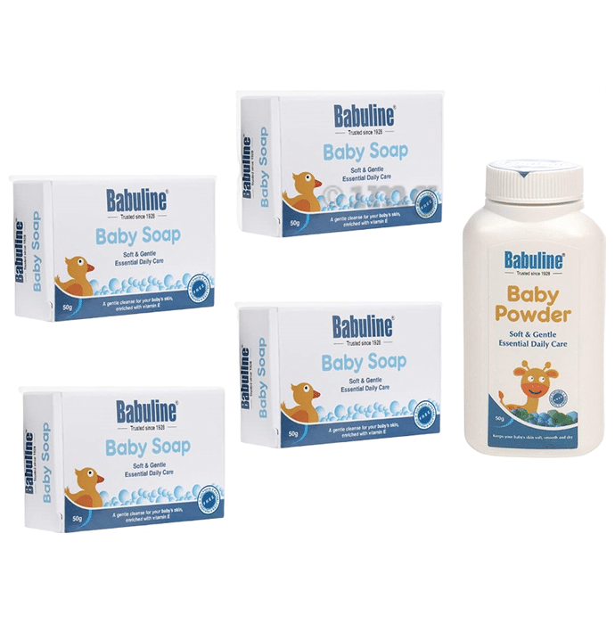 Babuline Baby Care Kit (4 pcs Soap 50gm & Powder 50gm)