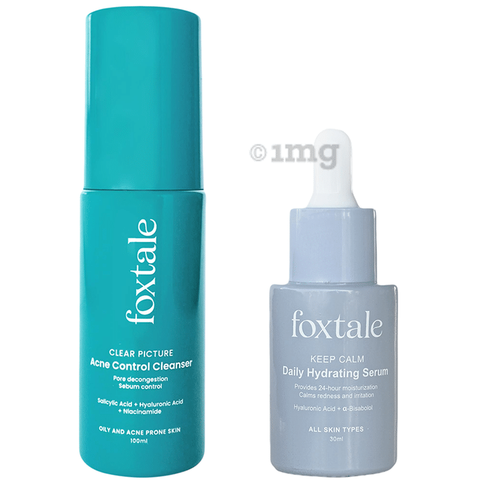 Foxtale Acne Control Cleanser (100 ml) & Daily Hydrating Serum (30 ml)