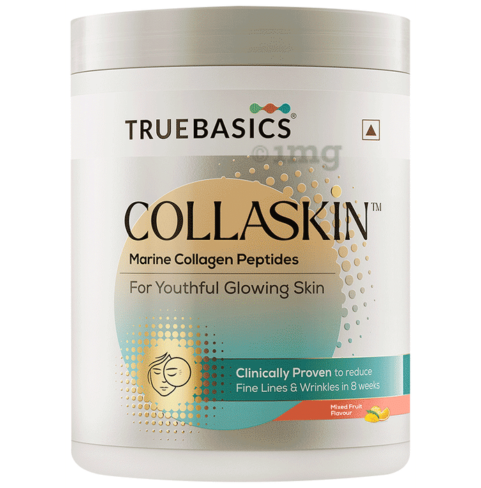 TrueBasics CollaSkin Marine Collagen Peptides for Youthful Glowing Skin Powder Mixed Fruit