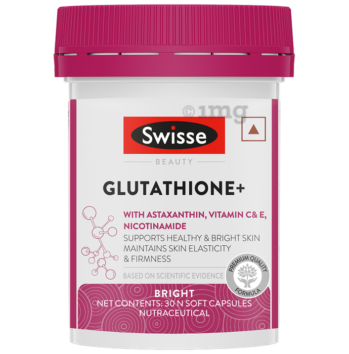 Swisse Glutathione+ Soft Capsule with Astaxanthin, Vitamin C & E, Nicotinamide for Healthy & Bright Skin