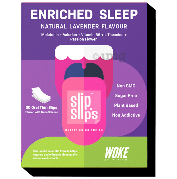 Slip Slip's Enriched Sleep 5mg Melatonin Sleep Oral Strip Supports Deep Relaxing Natural Lavender
