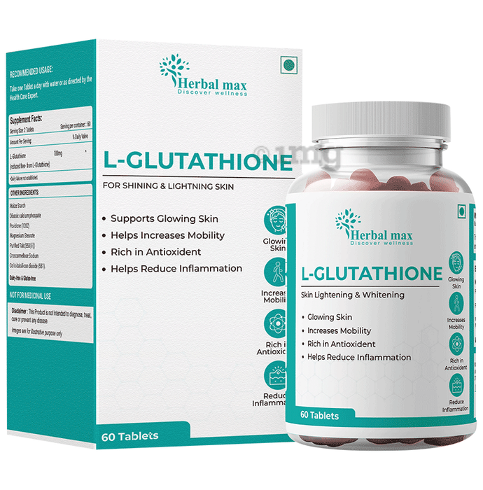 Herbal Max L-Glutathione For Shining & Lightning Skin Tablet