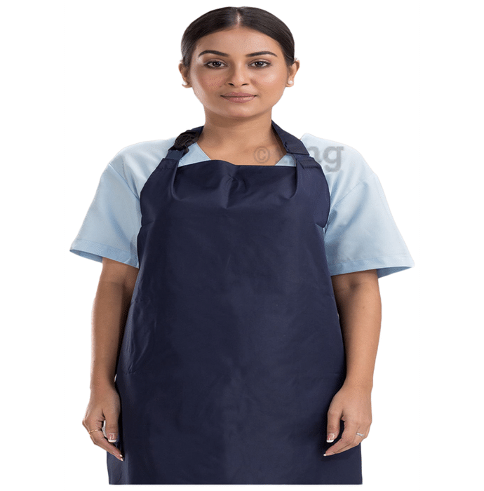 Agarwals Reusable Waterproof Front Apron For Hospital & Home Use Tie-Type | Size - 45”x23” Navy Blue