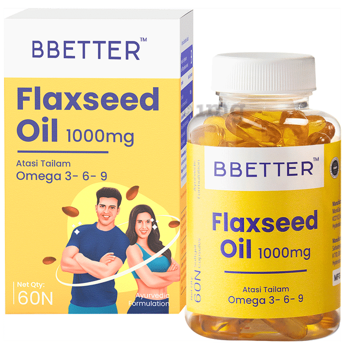 BBetter Flax Seed Oil 1000mg Soft Gelatin Capsule