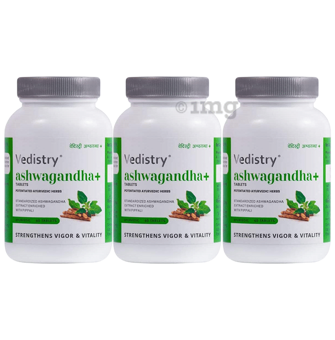 Vedistry Ashwagandha+ Tablets (60 Each) Buy 2 Get 1 Free