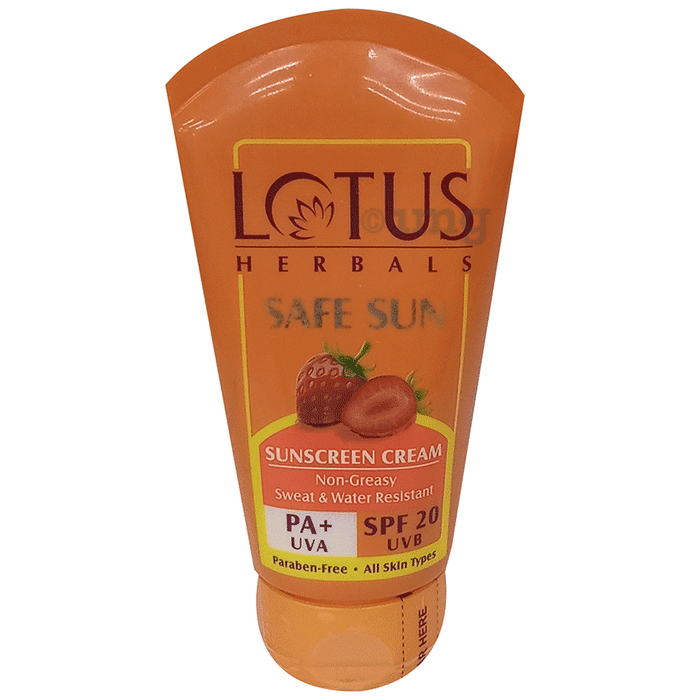 Lotus Herbals Safe Sun Sunscreen Cream SPF 20 PA+ Paraben Free