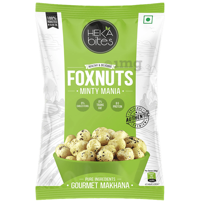 Heka Bites Roasted Foxnuts (50gm Each) Minty Mania