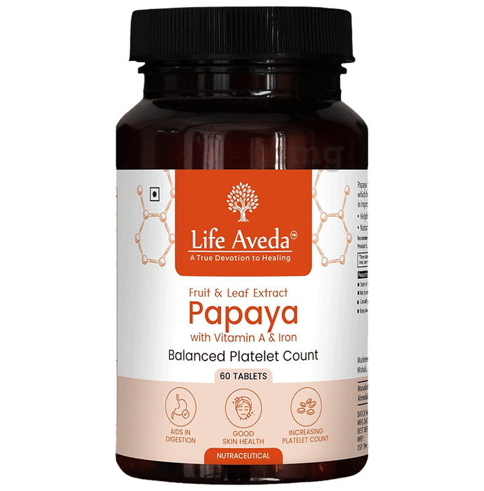 Life Aveda Fruit & Leaf Extract Papaya Tablet
