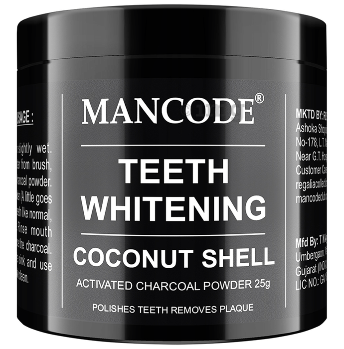 Mancode Teeth Whitening Coconut Shell Powder