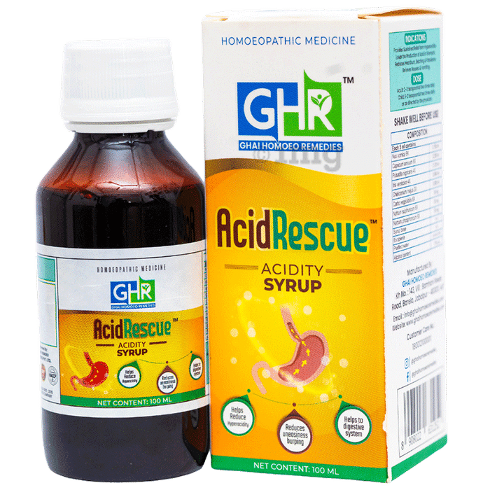 Ghai Homoeo Remedies Acid Rescue Acidity Syrup