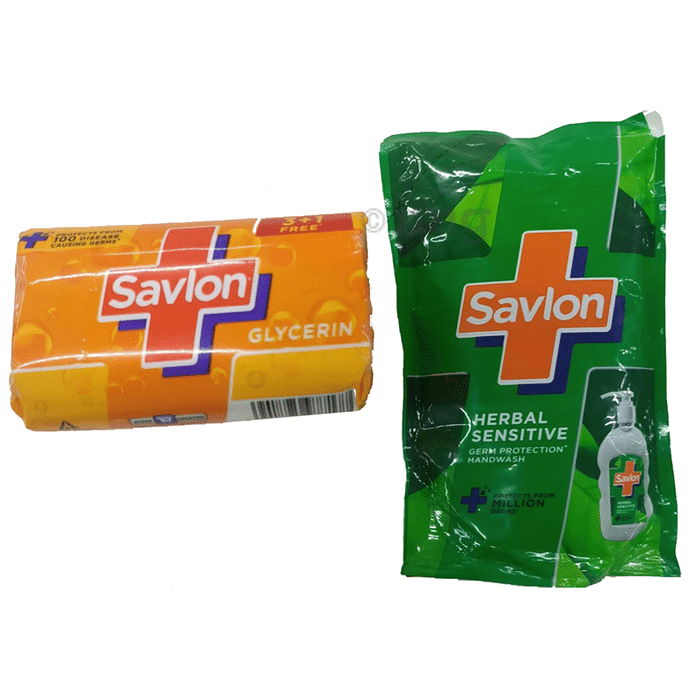 Savlon Glycerin Soap 75gm Each (Buy 3 Get 1 Soap & 1 Savlon Handwash 175ml Free)