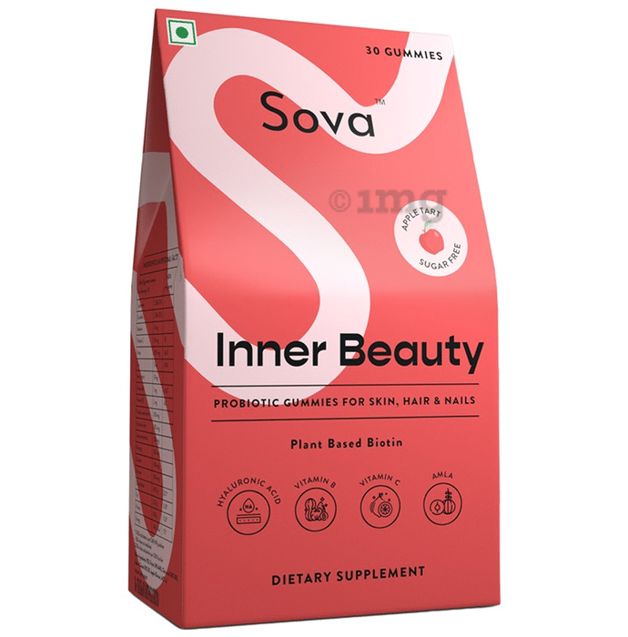 Sova Inner Beauty Probiotics Gummies for Skin, Hair & Nails Sugar Free